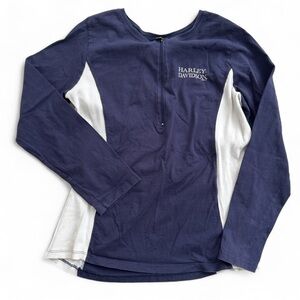 Vintage Harley Davidson Women’s 2X Zip Up Long Sleeve Shirt Wabash IN Biker